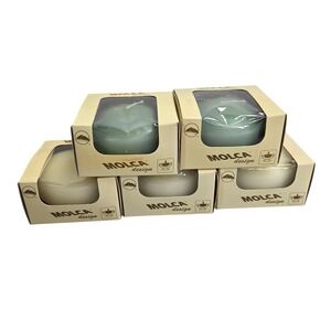 5 Molca Designs Floating Candles Off White Green Unscented Made Netherlands New